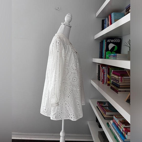 Boss white Bajour eyelet oversized blouse - Picture 12 of 15